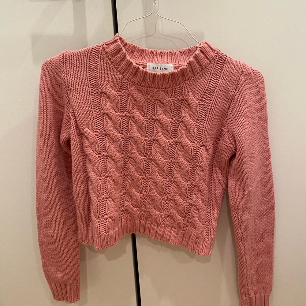 Paris + Me print crochet sweater size women’s small